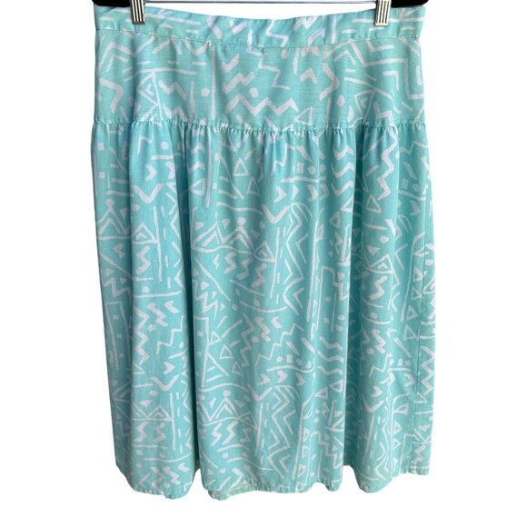 Richard Simmons Signatures Vintage Turquoise Button-Front Drop Waist Skirt 38 - Picture 4 of 9